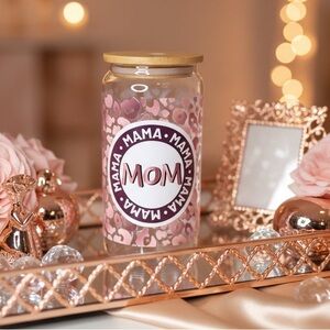 Stylish Pink Leopard Print Glass Jar